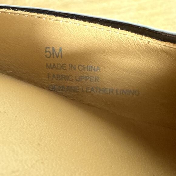 Talbots Black White Houndstooth Plaid Size 5 Heels T Strap Patent Leather EUC - Picture 9 of 9